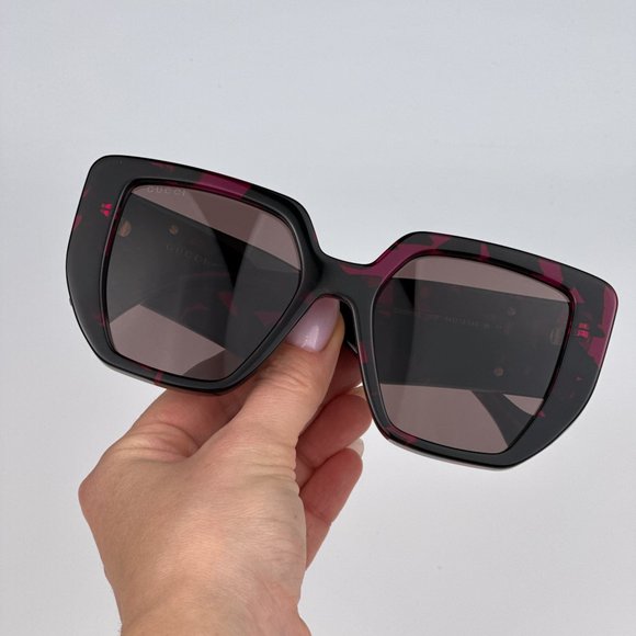 Gucci GG0956S 008 Sunglasses Havana Violet Brown Cat Eye Unisex GG 0956S main image 9